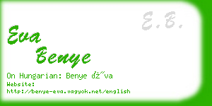 eva benye business card